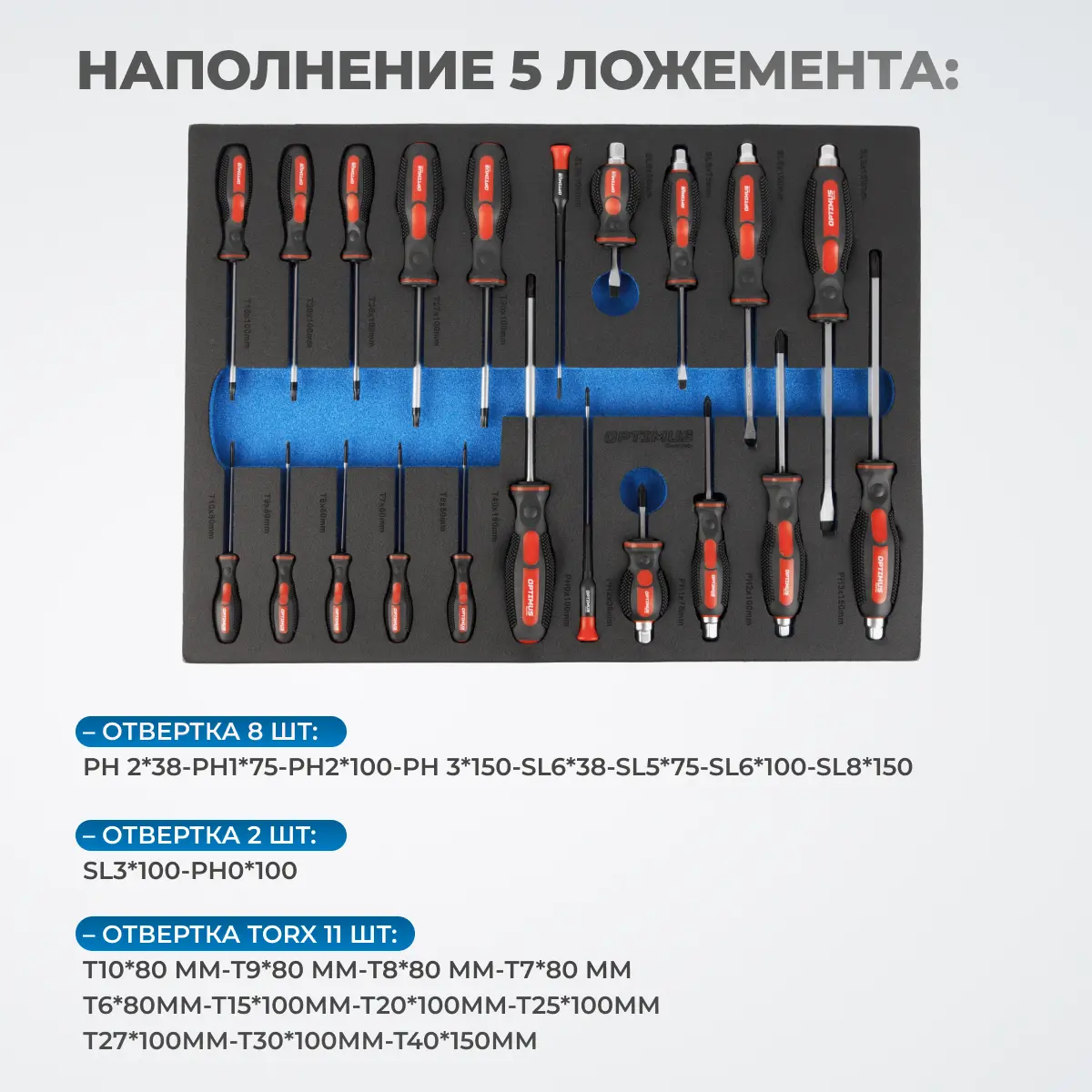 Тележка инструментальная с набором инструментов OPT-917P