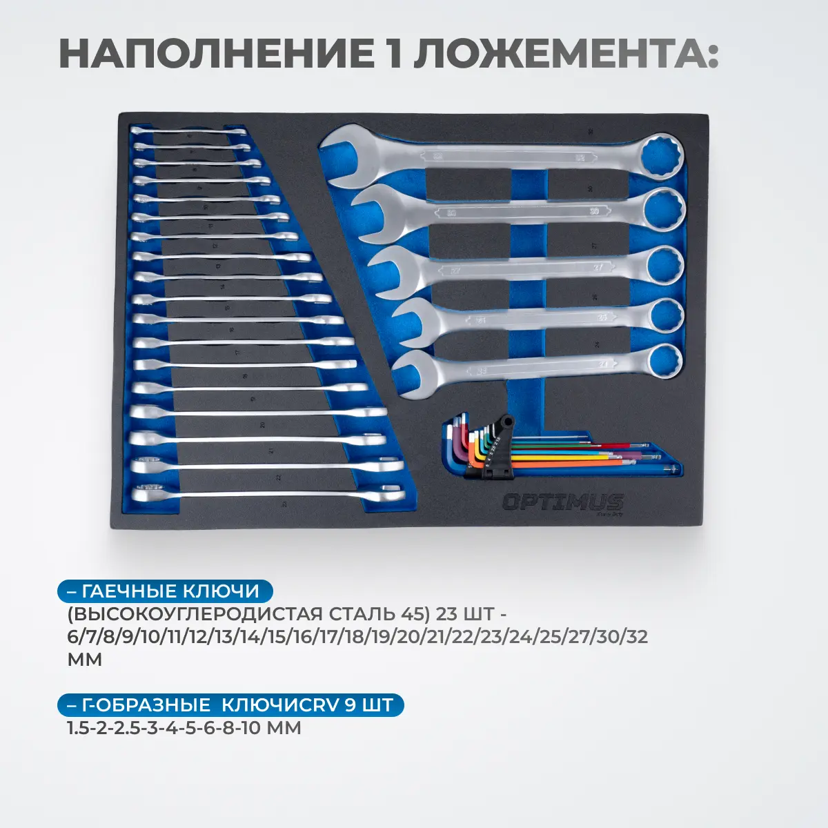 Инструментальная тележка с набором инструментов OPT-717M