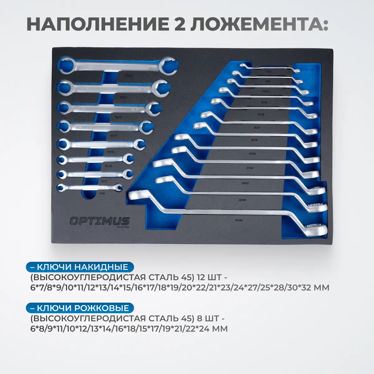 Инструментальная тележка с набором инструментов OPT-717M