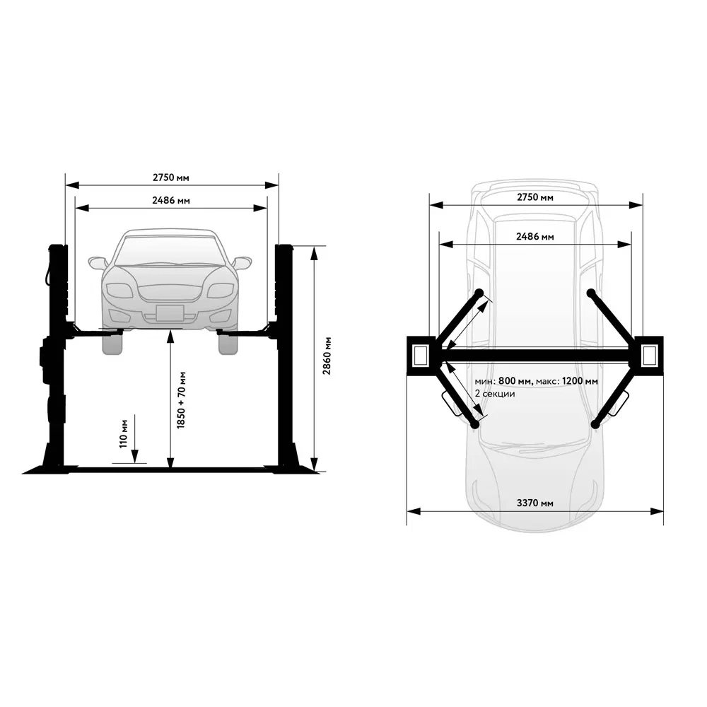 wdk-522e-5 Двухстоечный подъемник WDK-522E