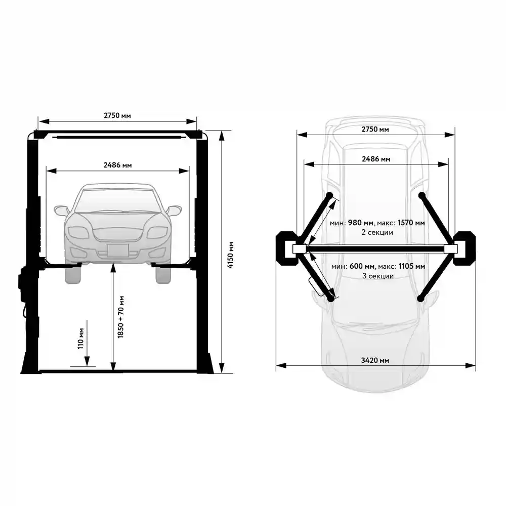 wdk-529-5 Двухстоечный подъемник WDK-529