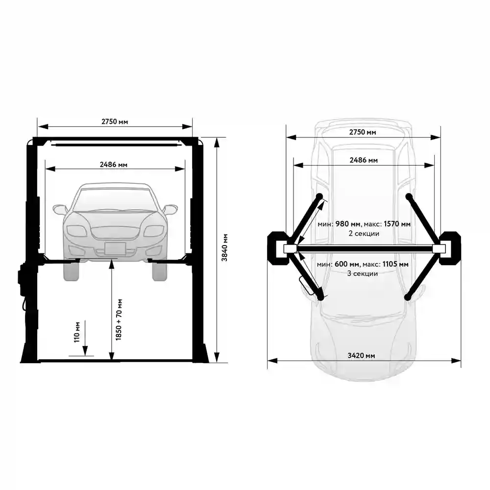 wdk-529e-5 Двухстоечный подъемник WDK-529E